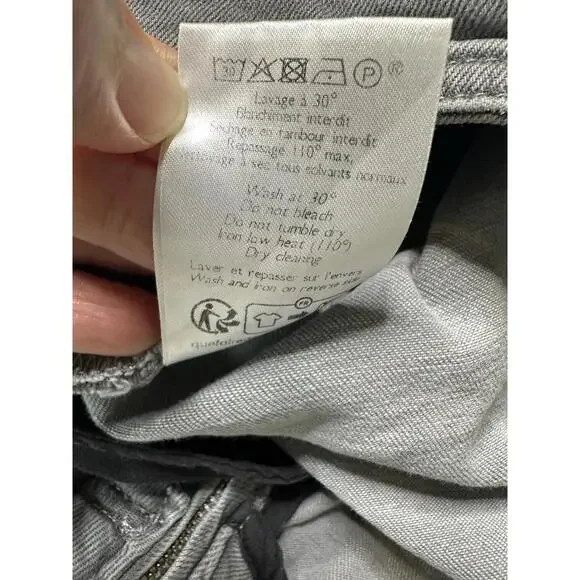 Sezane Clara Trousers Womens 38/6 Gray Denim Pants Stretch Tapered 27 in x 28 in - Picture 6 of 8